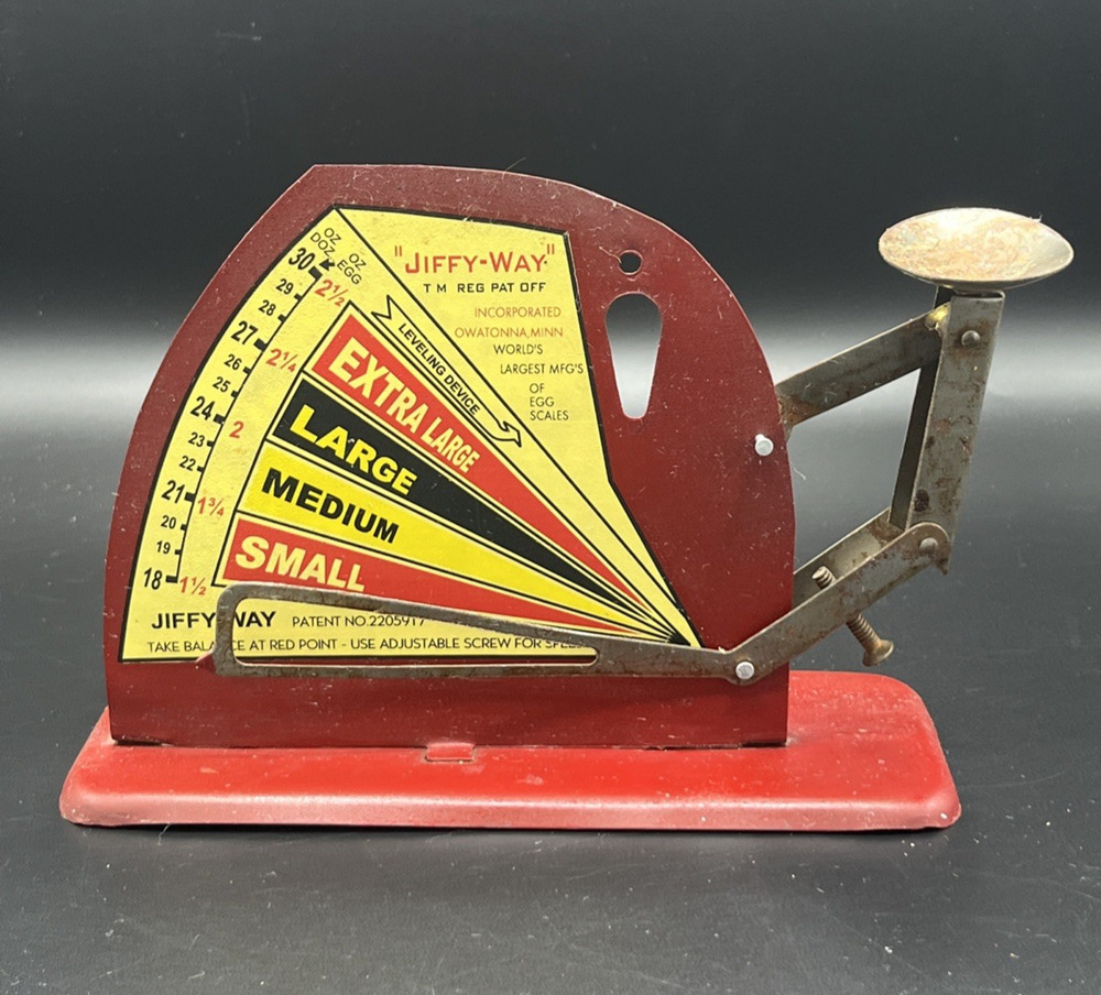 Vintage Jiffy-Way Egg Scale Owatonna MN Primitive Farmhouse Kitchen **WORKS**